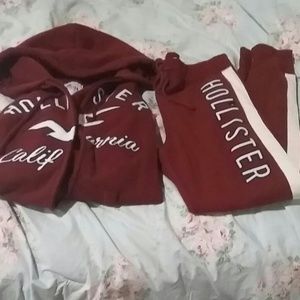 Hollister Fleece Varsity style Hoodie, Jogger Set